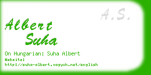 albert suha business card